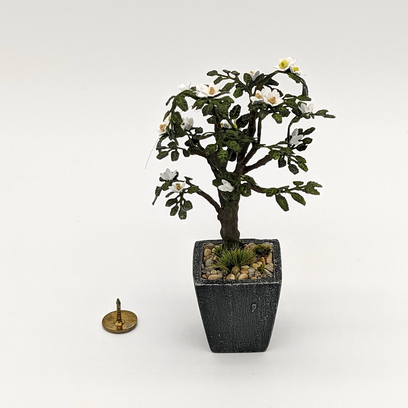 Handmade miniature flowering tree