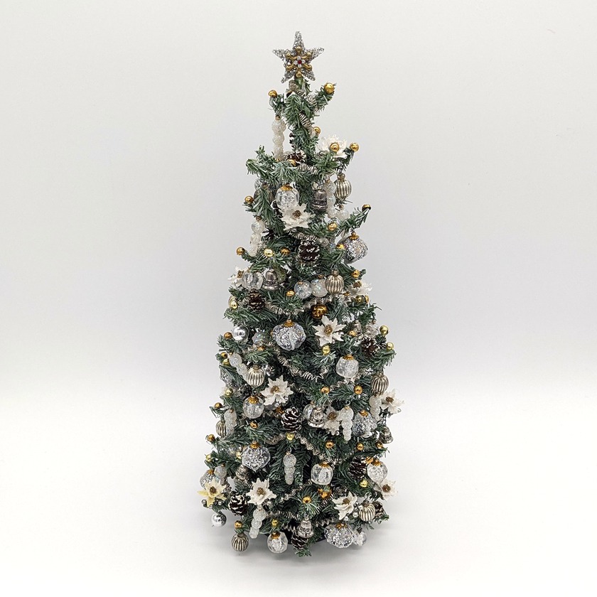 Handmade decorated miniature Christmas tree